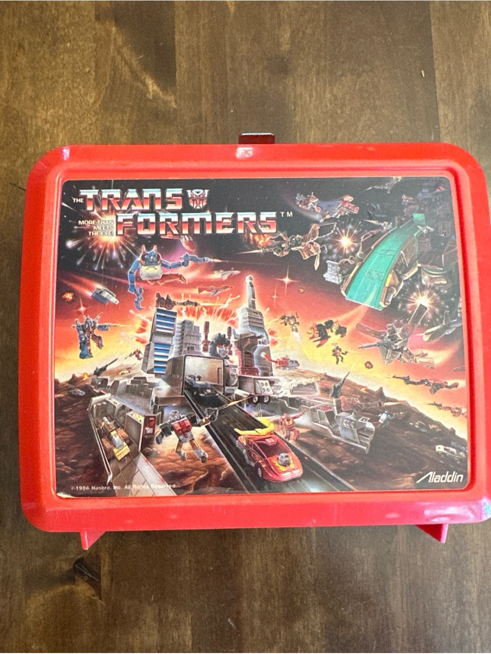 1986 Aladdin Hasbro Transformers Vintage Plastic Lunch Box *Read*